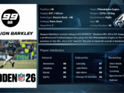 Madden NFL 26 Player Ratings: 99 Overall Club 99 Overall Club: Madden NFL 26 Saquon Barkley