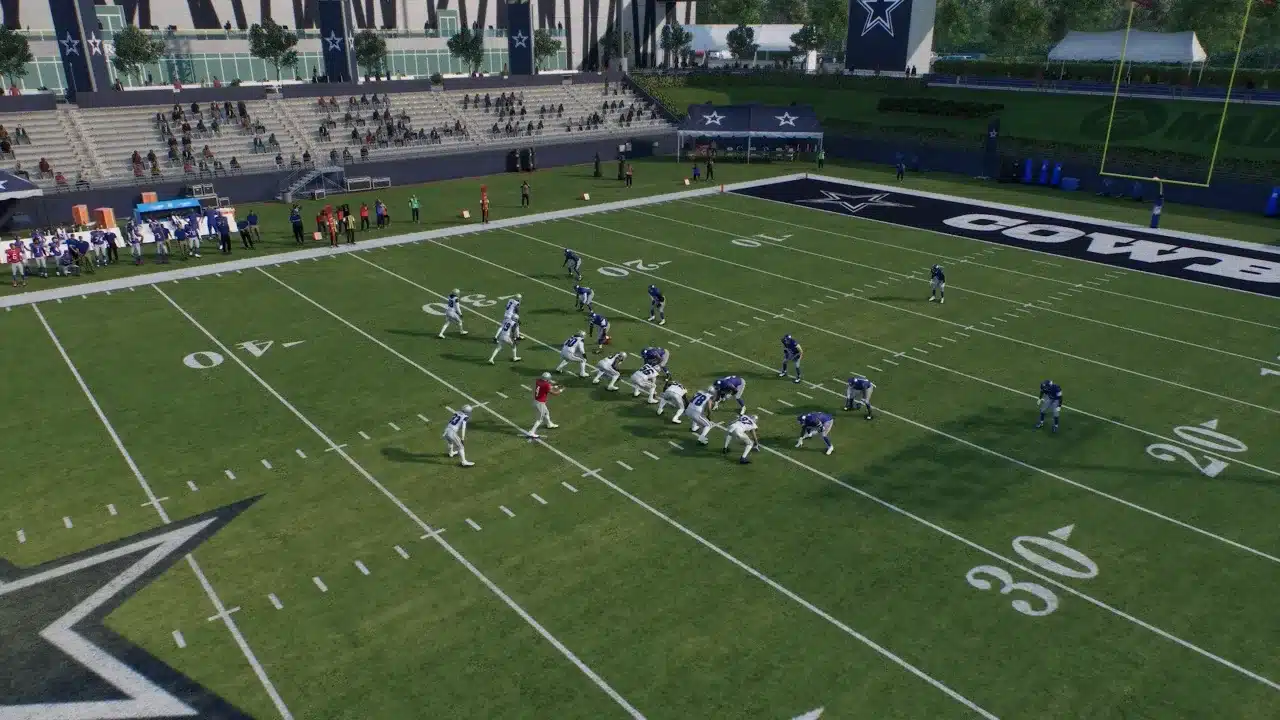Madden NFL 26 Pistol Bunch TE 4 Final pre-snap look at the Cowboys offense set in Pistol Bunch TE