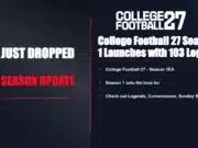College Football 27 Updates - Season 1